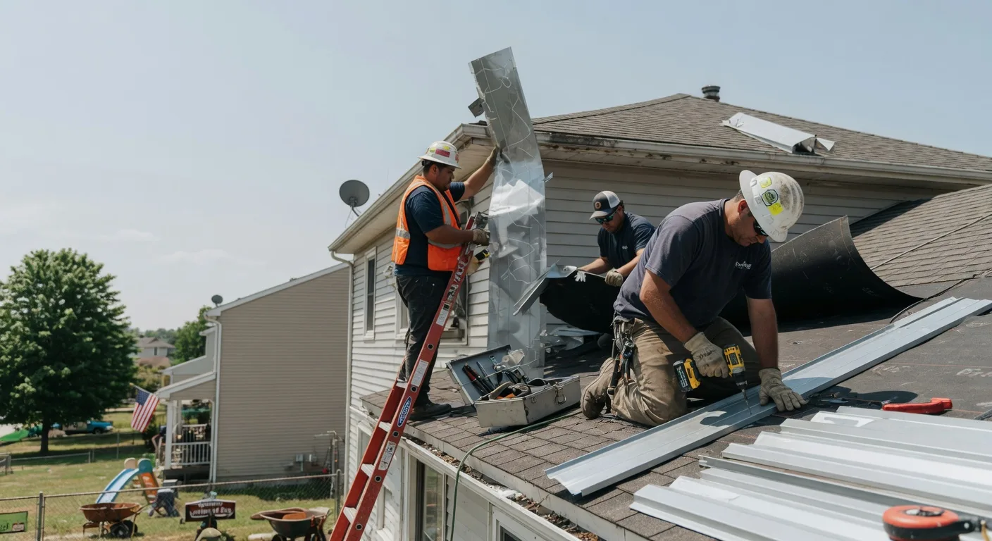 Storm Damage Metal Roof Repair in Hagerstown, IN